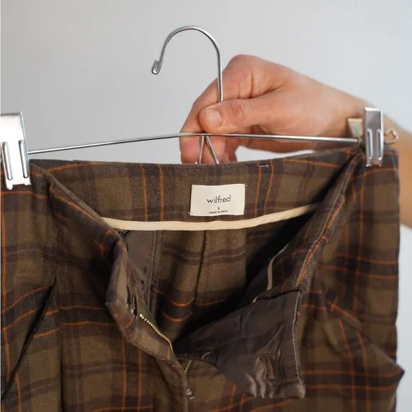 Plaid Men's Pants in Brown and Black - Picture 3 of 3